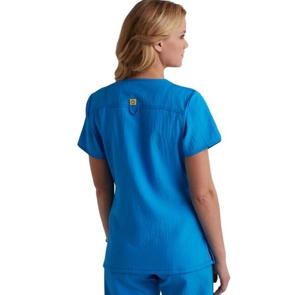 Wonder Wink 4X 4 Way Stretch Hi Performance White Scrub Top - Picture 2 of 15